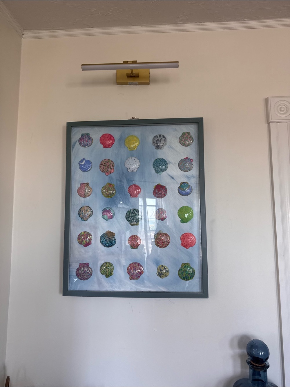 Framed Multicolor Seashell Wall Art - Decorative Home Wall Decor